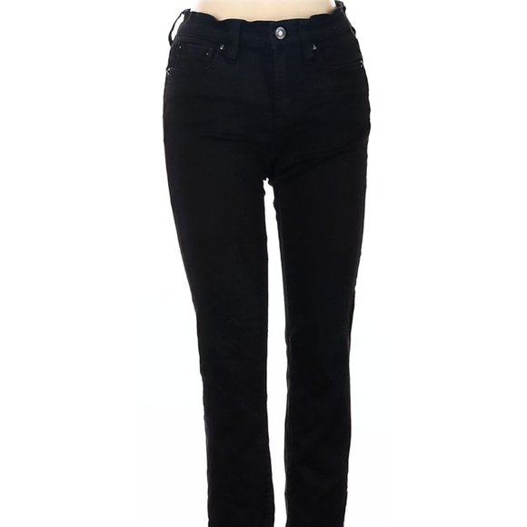 J.Crew Jeans Black Skinny Leg Cut Low Rise Waist Size 25 #160 - Picture 1 of 4